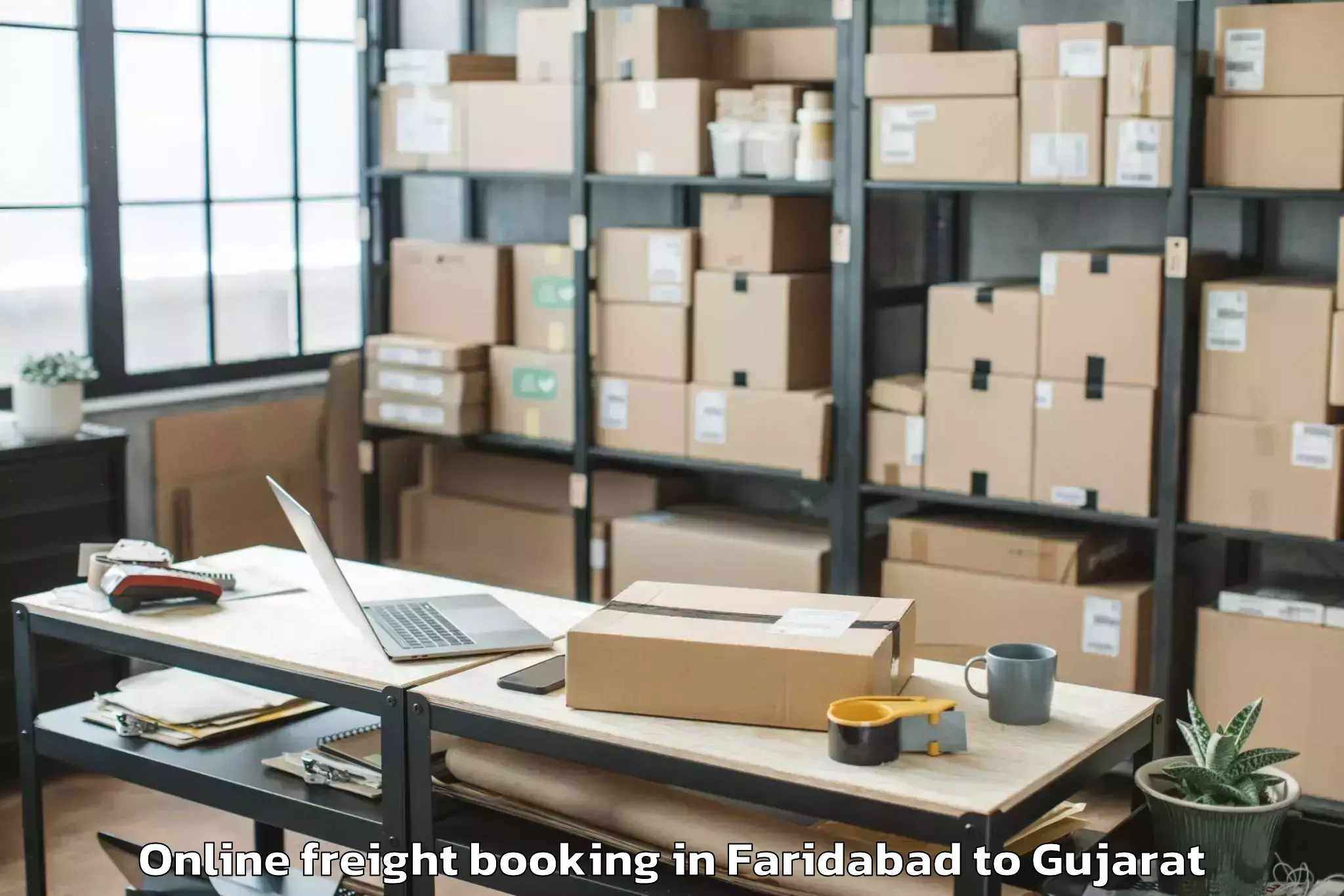 Discover Faridabad to Jhagadia Online Freight Booking